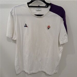 Fiorentina Tshirt White With Purple And Logo Le Coq Sportif Men’s XL Italia